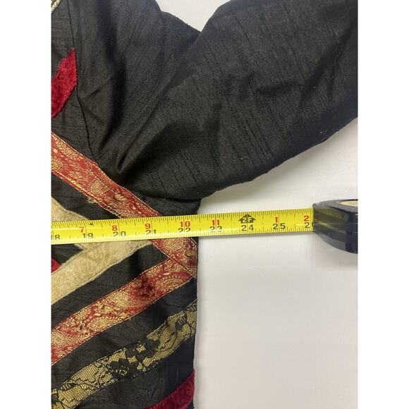 Choices Womens Size Large Button Up Jacket Artsy Patchwork Texture Long Sleeve - Picture 3 of 10